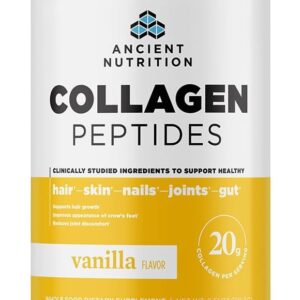 Historical Diet Vanilla Collagen Peptides Powder – Hydrolyzed Collagen for Wholesome Pores and skin, Joints, and Intestine – Keto and Paleo Pleasant – 12 Servings, 20g per Serving