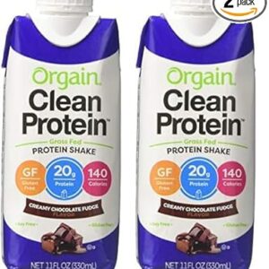 Orgain Chocolate Fudge Whey Protein, 11 oz (Set of two)