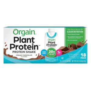 Orgain Chocolate Plant Protein Shake (18 Pack, 11 Fl Oz Every – Complete Internet Weight 198 Fl Oz)