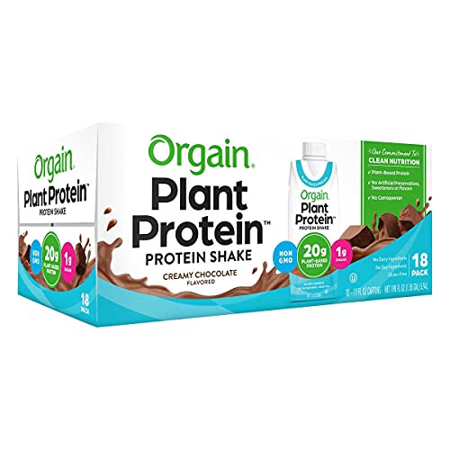 Orgain Chocolate Plant Protein Shake (18 Pack, 11 Fl Oz Every - Complete Internet Weight 198 Fl Oz)