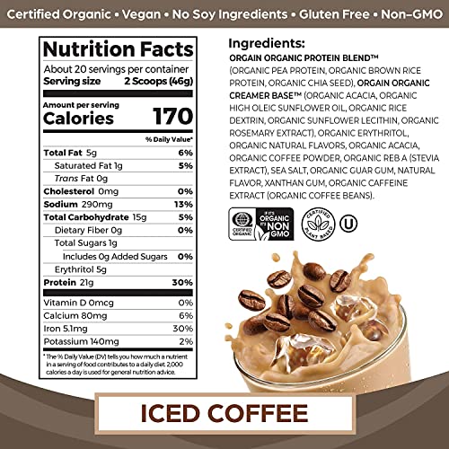 Orgain Grass-Fed Hydrolyzed Collagen Peptides Protein Powder Mixed with Orgain Natural Plant-Based mostly Protein Powder in Iced Espresso Taste