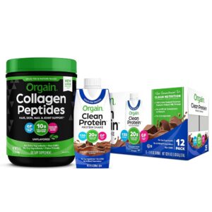 Orgain Grass-Fed Hydrolyzed Collagen Peptides Protein Powder – Paleo & Keto-Pleasant Amino Acid Complement, Clear Protein Shake from Pasture-Raised Grass-Fed Sources, Creamy…