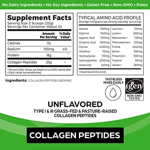 Orgain Hydrolyzed Collagen Peptides Powder with Nation Farms Tremendous Greens, That includes 50 Natural Superfoods