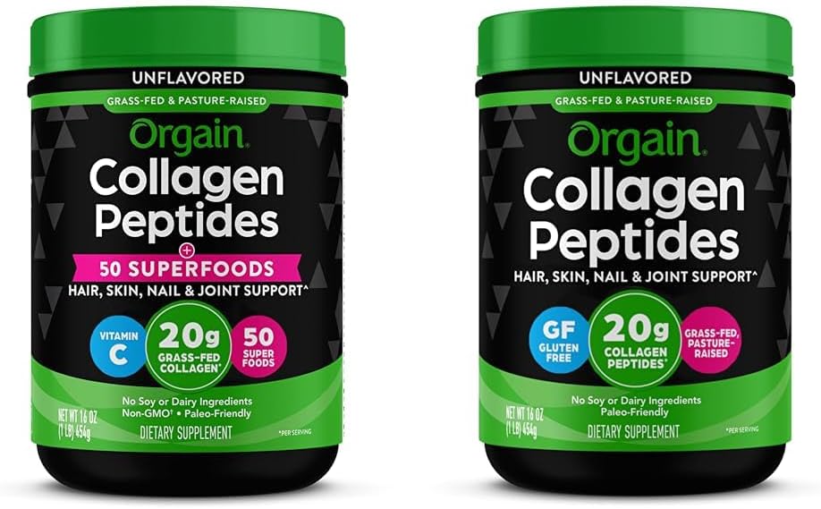 Orgain Hydrolyzed Collagen Powder with 50 Natural Superfoods – 20g Grass-Fed Collagen Peptides for Hair, Pores and skin, Nails & Joints