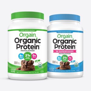 Orgain Natural Protein and Superfoods Powder Bundle (2.02 lbs) with Orgain Natural Vegan Protein Powder (2.03 lbs)