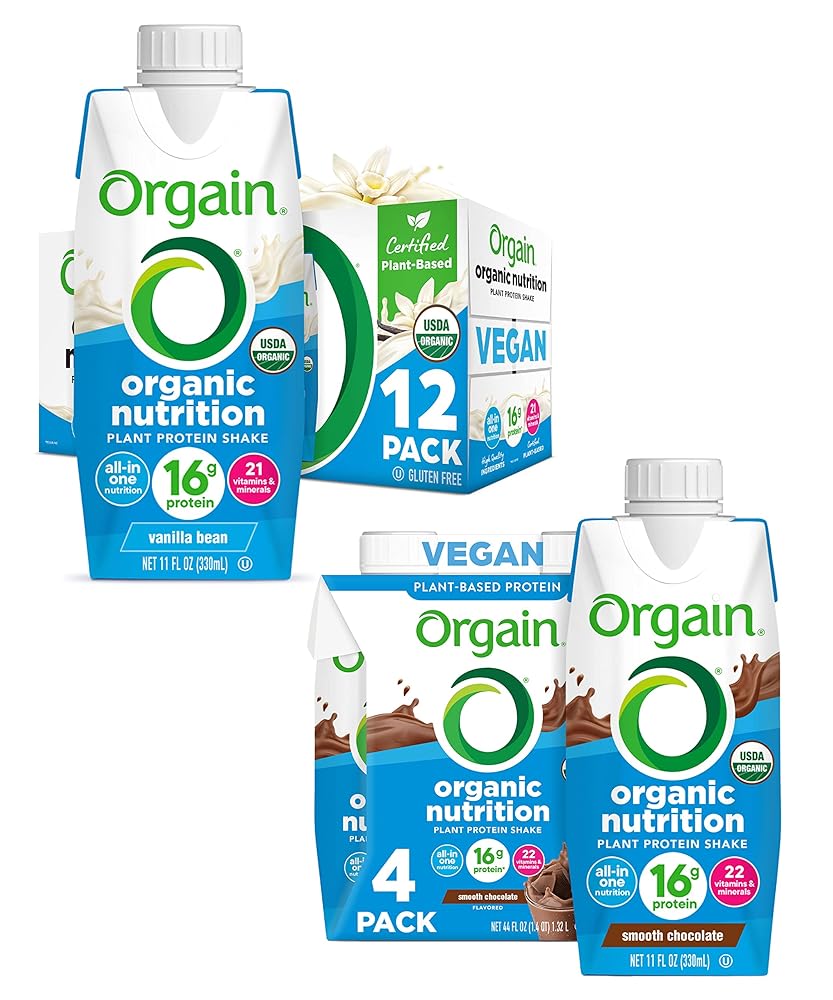 Orgain Natural Vegan Plant-Based mostly Dietary Shake – Vanilla Bean & Clean Chocolate Taste, 11 Fl Oz (Pack of 4), Packaging Might Range