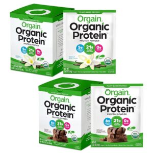 Orgain Natural Vegan Protein Powder Journey Packs – Vanilla Bean & Chocolate Fudge (10 Packets of Every Taste)